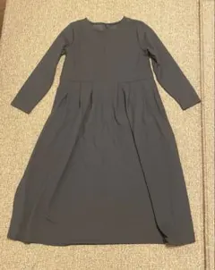juriae ゆったり　膝下丈　ワンピース　Mサイズ　チャコールグレー　シンプル
