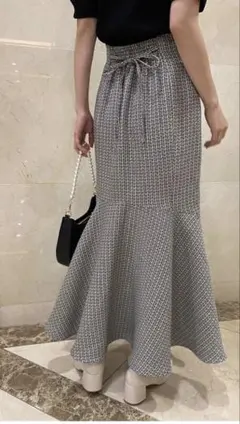 NICE CLAUP ツイードフロントスリットマーメイドスカート M