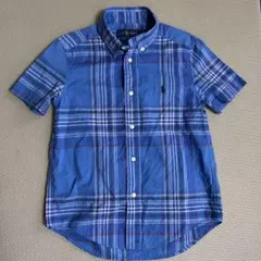 ポロラルフローレン　シャツ　120㎝　チェック　ブルー　サイズ6
