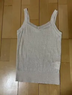 リブ編み ベージュ キャミソールのサムネイル