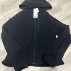 フード付きパーカー M ライトフリースジップパーカー　黒　ユニクロ　新品タグ付き