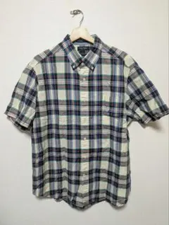 NAUTICA 半袖チェックシャツ L オーバーサイズ コットン ボタンダウンのサムネイル