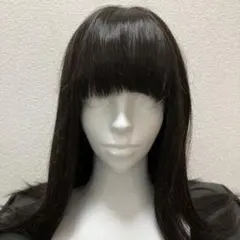 [医療用/ハイスペック/試着品]ダークブラウン ストレートロングウィッグ 前髪
