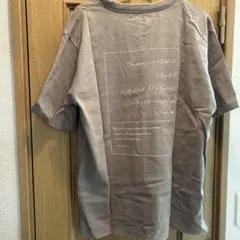 ブラウン バックプリント Tシャツ M