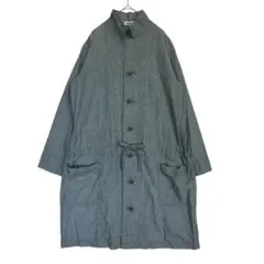 【プランテーション】コットン ロングコート シャンブレー ブルー系 Mサイズのサムネイル
