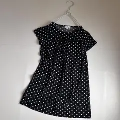 クレージュ ドット ストレッチ リボン チュニック ブラウス 黒 36