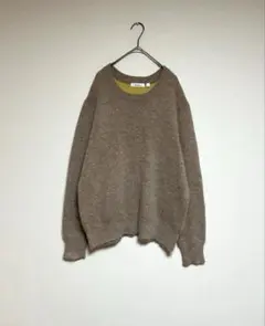 ニコアンド アンゴラ混 クルーネックニット セーター 茶 L ④