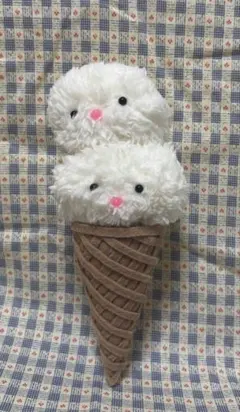 アイスクリームさん 謎 オリジナル ハンドメイド ぬいぐるみ マスコット
