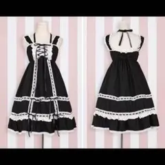 ロリィタ 黒白ジャンパースカート