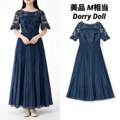 【美品】Dorry Doll オリジナル柄レース✖︎プリーツ　M相当　ネイビー