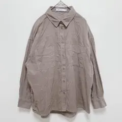 アメリカンホリック|コーデュロイ 長袖シャツ【M】オーバーサイズ チョコレート