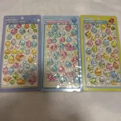 海外製　しずくちゃん　ボンボンドロップ風シール　硬いシール　3枚セット