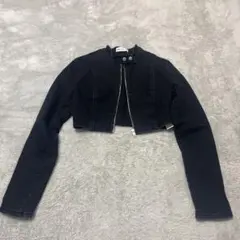 ZARA ダークブルー クロップドジャケット S