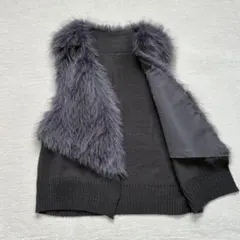 radiate ヤマダヤ　ラディエイト　ファーベスト　ニット　グレー　美品　M