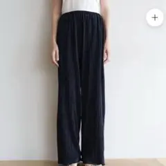 プリーツ ワイドパンツ ネイビーのサムネイル