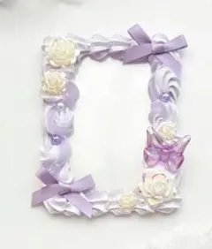 ホイップデコ　B8硬質トレカケース　紫　ミックス　バラ　蝶々