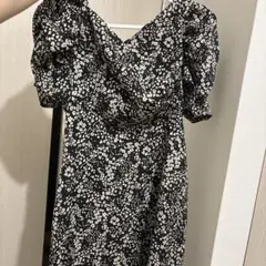 花柄カットソーワンピース