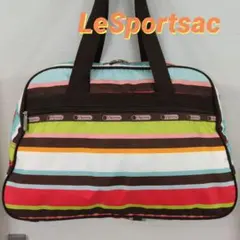LeSportsac ボストンバッグ ストライプ 旅行バッグ 肩掛け可 レスポ