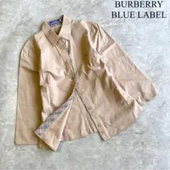 BURBERRY BLUE LABEL ロゴ刺繍 チェック 七分袖 シャツ 38