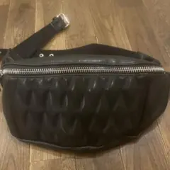 美used☆63レザーズ☆レザーウエストバッグ☆黒×赤ステッチ - メルカリ