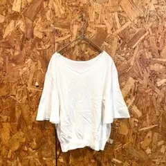 UNTITLED 半袖カットソー サマーニット ホワイト レディース 2 M