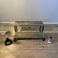 ♥️アイアンレッグの2段棚⭐プードルちゃんデザイン～^^♥️DIY