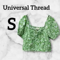 Universal Thread【S】花柄 クロップドブラウス パフスリーブ
