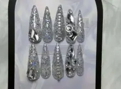 韓国　ギャル　ネイルチップ　ネイル　ロング　スナ系　量産型　y2k ワンホン