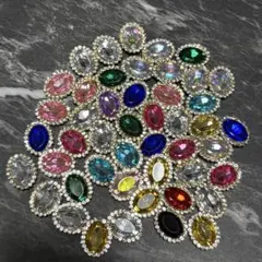 センターパーツ セット ビジュー ハンドメイド 大量まとめ売り 楕円 デコ