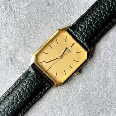 SEIKO セイコー 6020-5290 スクエア 薄型 ゴールド メンズ腕時計