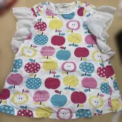 NAUGHTY COMPANY りんご柄 フリル袖 Tシャツ 100cmのサムネイル