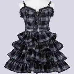 andwang Élégance Ribbon Dress check Mサイズ - メルカリ
