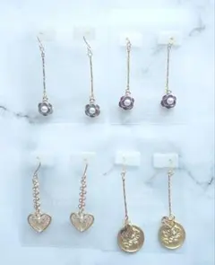 ハンドメイド　ピアス　４点セット　まとめ売り　匿名配送