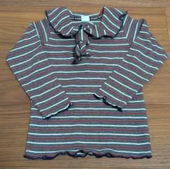 ＆mignon アンドミニョン　ベロア　ボーダー　長袖　セーラー　ロンT