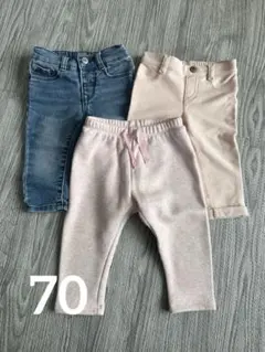 【美品】BabyGAPベビー用　レギンス デニム風6-12ヶ月　70 女の子