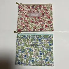 33 花柄布製ポーチ2点セット