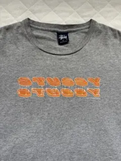 90s stussy　紺タグ　USA製　グレー　半袖Ｔシャツ　ロゴ