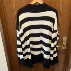 黒と白のストライプ セーター 2XL 地雷 グランジ y2k