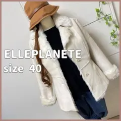 ELLEPLANETE エルプラネット フェイクムートン コート ファー 40