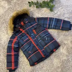 imcce プレミアムジャケット　ネイビー チェック柄 フード付き