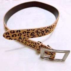 ベルト　レオパード　ヒョウ柄　ベージュ