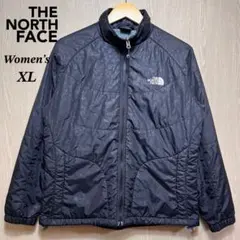 ザノースフェイス　中綿ジャケット　レディースXL ブラック　刺繍ロゴ