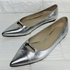 【美品】Odette e Odile タイニーストラップ フラット 23.5 銀