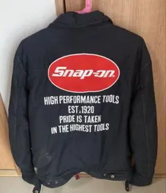 Snap-on ブラックジャケット チェック裏地