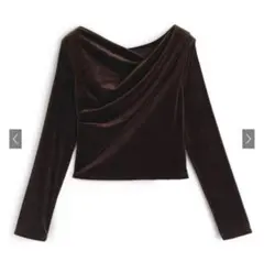 【即日発送】GRL ベロアドレープトップス dk1551 ブラウン