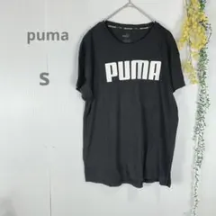 PUMA プーマ フレンチスリーブ Tシャツ Sサイズ 黒 ロゴ 英字 瓢マーク