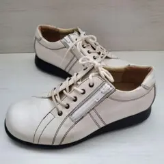 美品◆1989 H.M コンフォートクリニック 本革 白 スニーカー 23.5