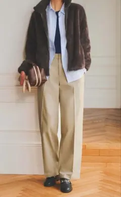 ユニクロ　タックワイドパンツ Lサイズ コットン