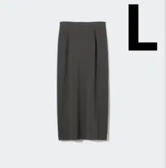 UNIQLO ストレッチダブルフェイスナロースカート 　ダークグレー Lのサムネイル
