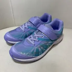 瞬足キッズスニーカー 紫色と水色